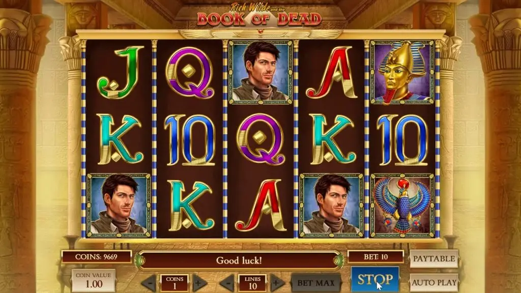 Book of Dead Slot Review: RTP, Free Spins & How to Play 1 Book of Dead slot reels with Rich Wilde, Egyptian gods and the Book symbol