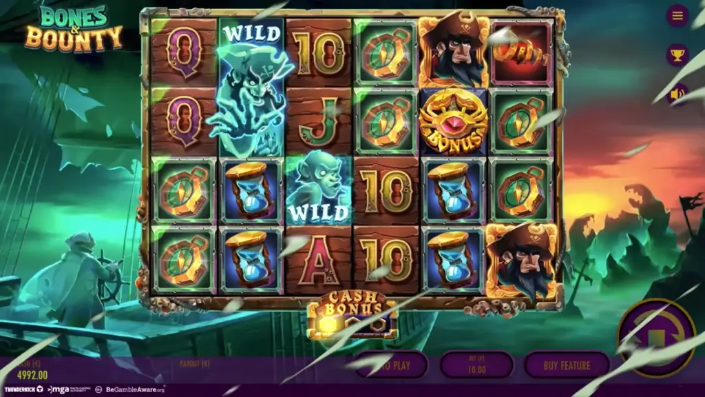 Bones & Bounty Slot Review: RTP, Respin Wilds and Cash Bonus 1 Bones and Bounty slot symbols by Thunderkick