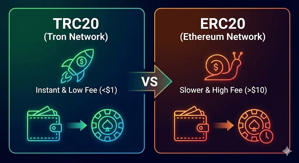 Professional interface of a top-rated USDT Casino TRC20 showing successful transaction