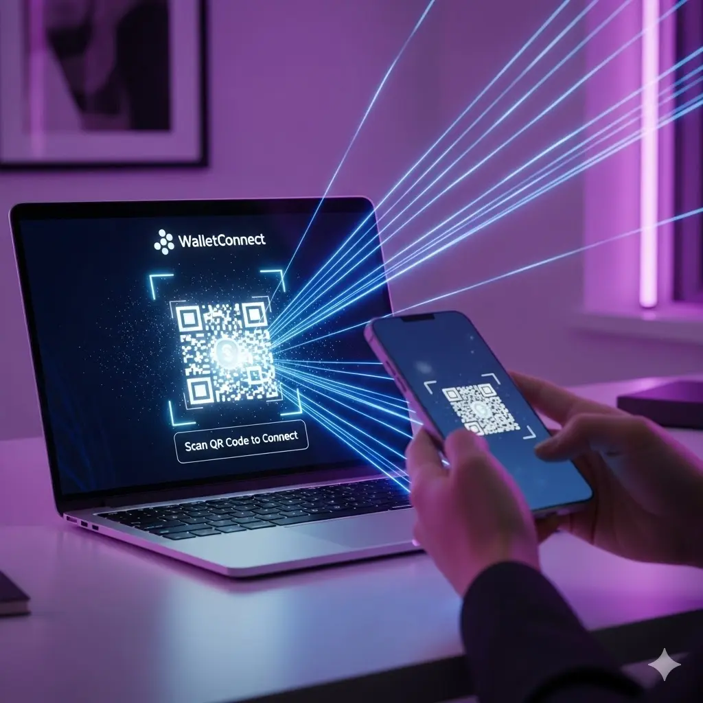 Secure QR code handshake between mobile wallet and casino laptop