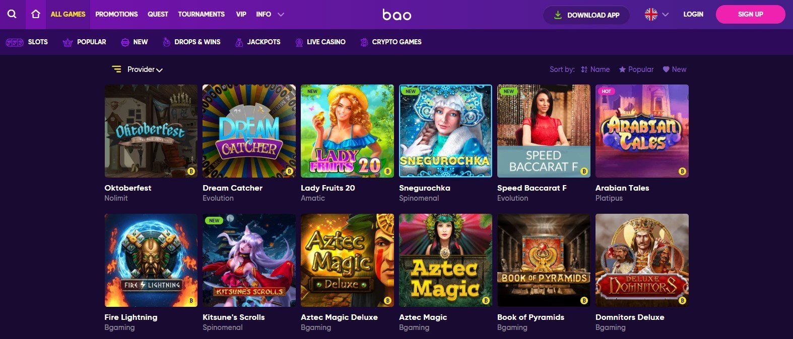 Bao Casino Games